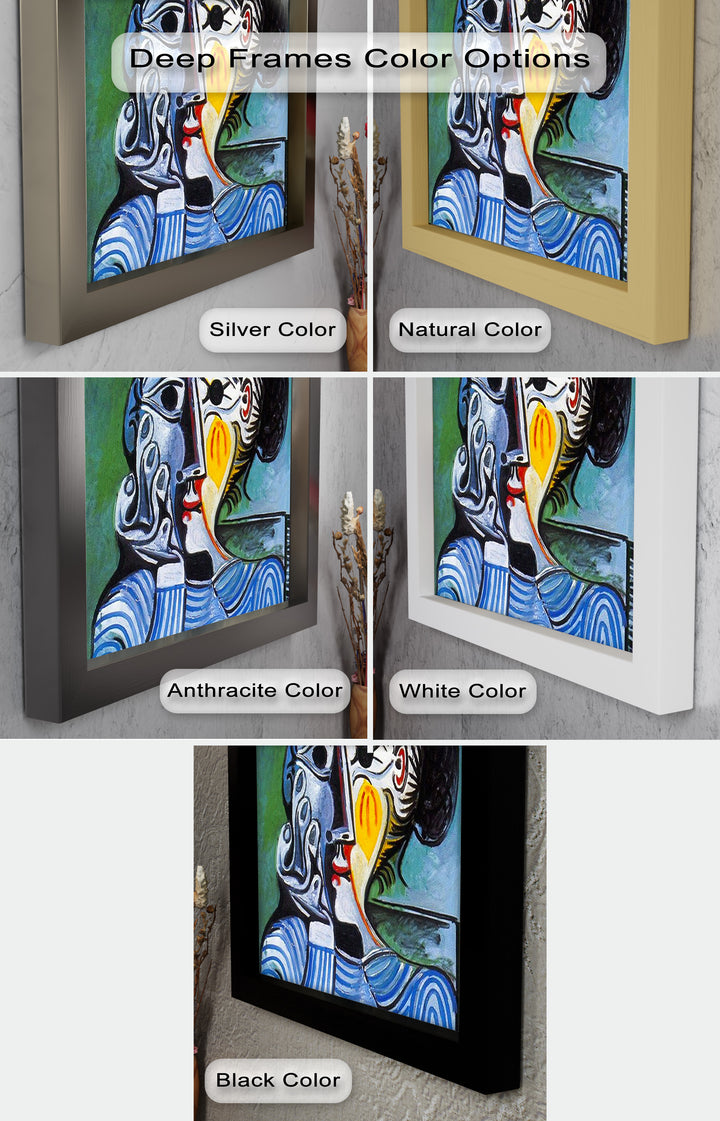 Woman in Striped Shirt – Bold Cubist Picasso Oil Painting