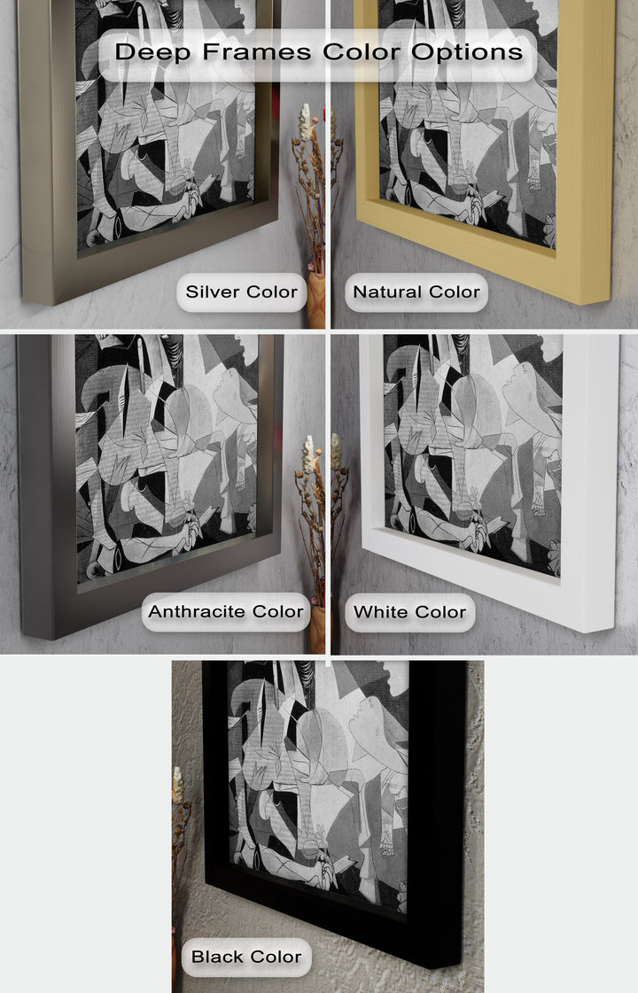 Echoes of War – Black & White Cubist Masterpiece Oil Painting