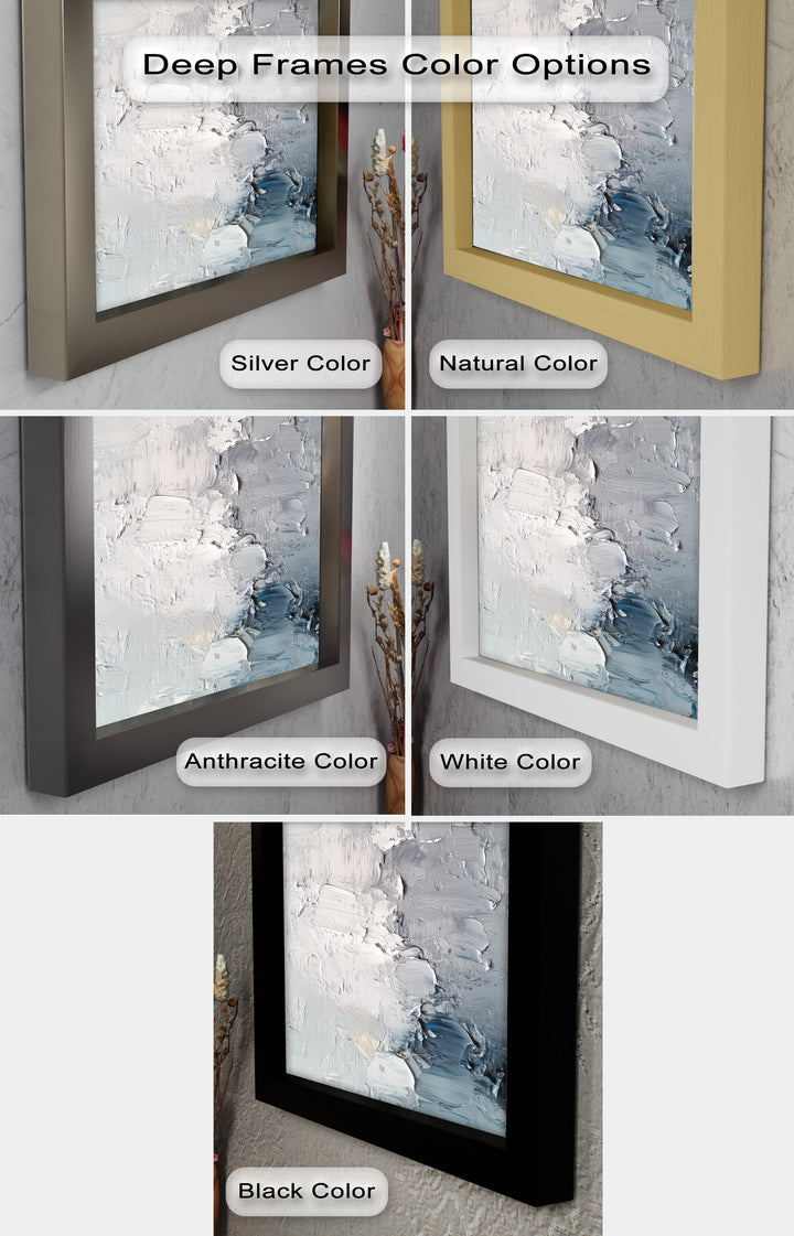 Iced Tides – Monochromes abstraktes Ölgemälde