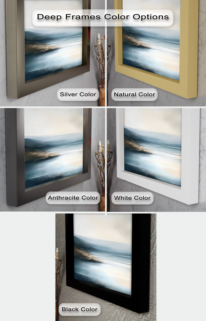 Nature Wall Art-Minimalist Lake Landscape Oil Painting