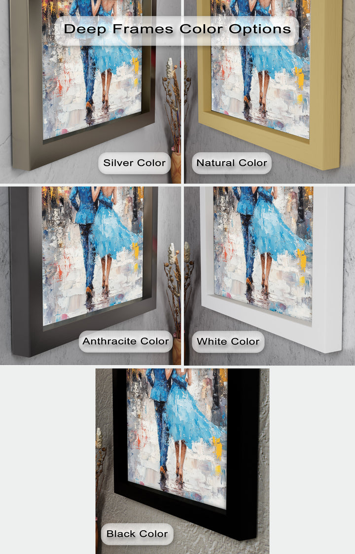 Forever in the Rain – Romantic Couple Love Oil Painting