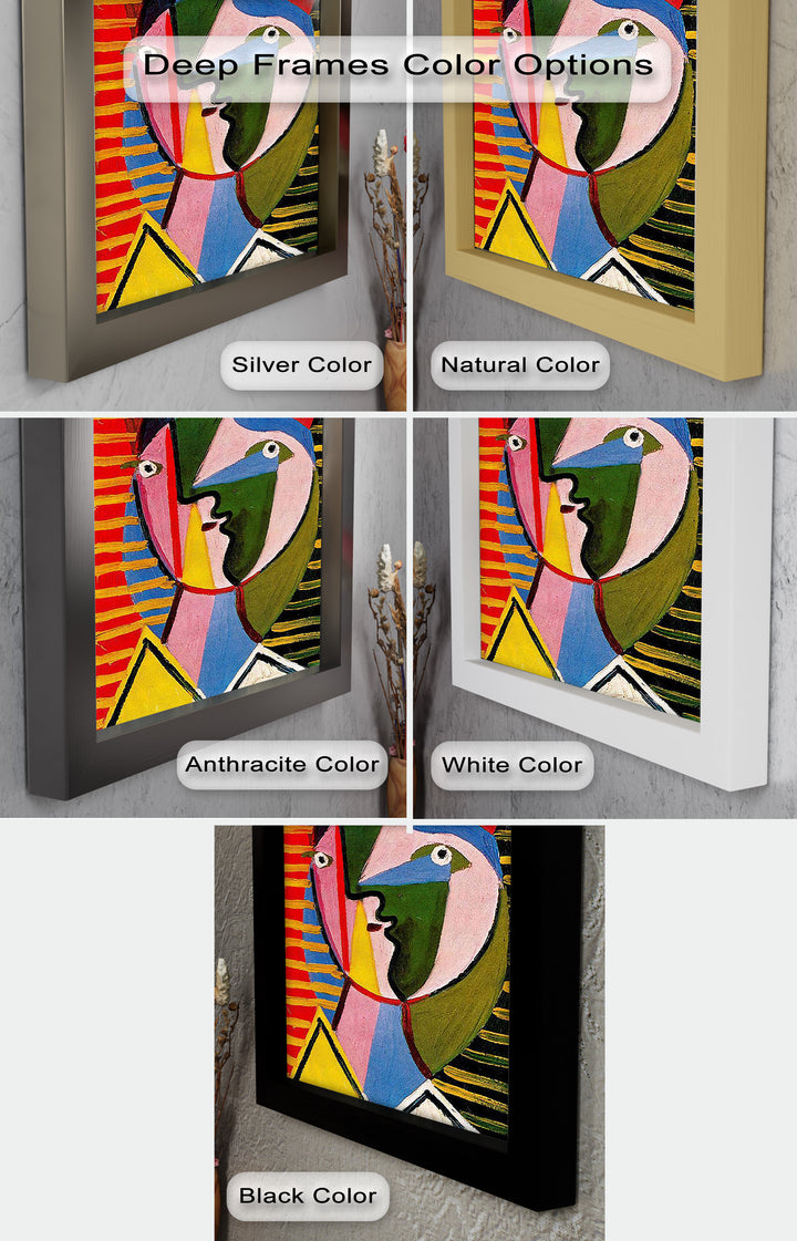 Vibrant Abstract Face – Cubist Oil Painting
