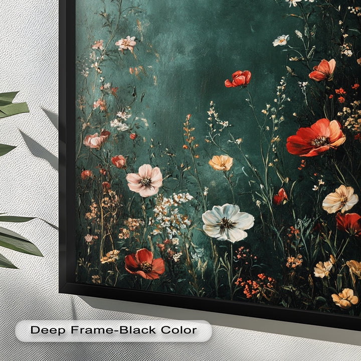 Wild Bloom Serenity – Vintage Blumenölgemälde