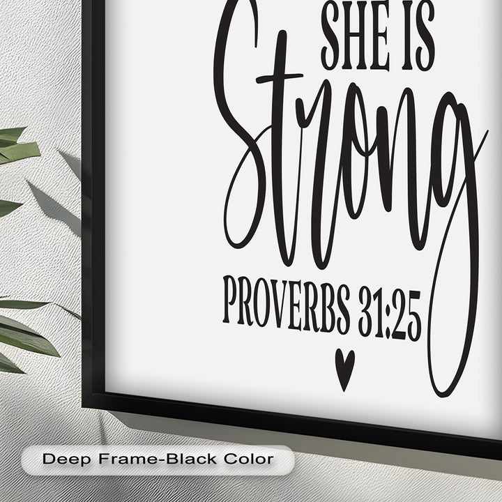 She Is Strong – Proverbs 31:25 Bible Verse Oil Painting