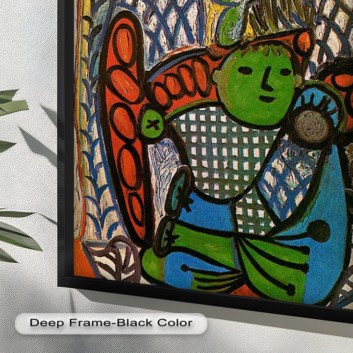Green Embrace – Mother and Child Picasso Oil Painting