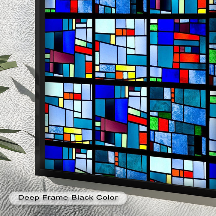 Farbblock-Mosaik-Look Wandkunst – Modernes abstraktes Ölgemälde