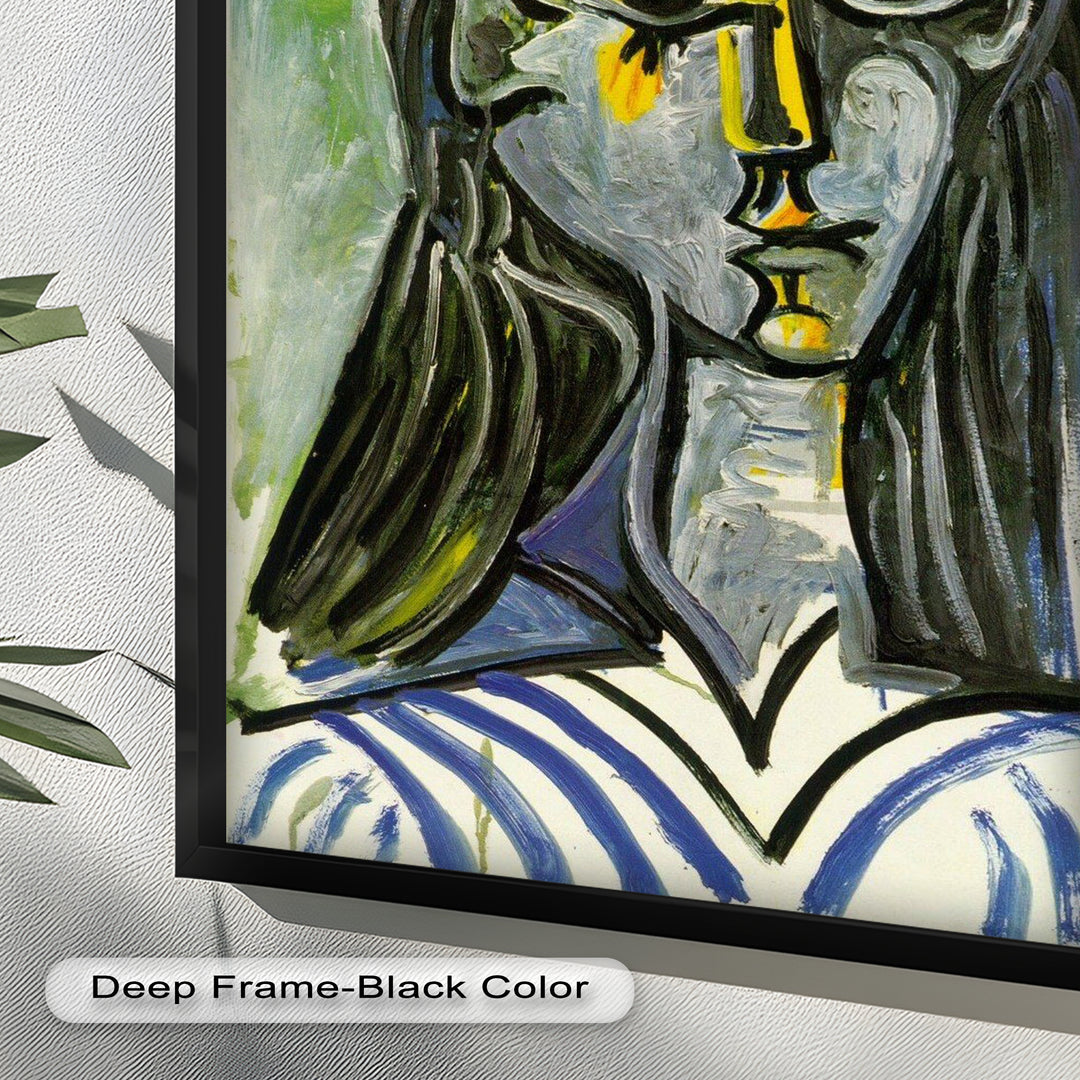 Woman in Rose Hat – Expressive Cubist Portrait Picasso Oil Painting