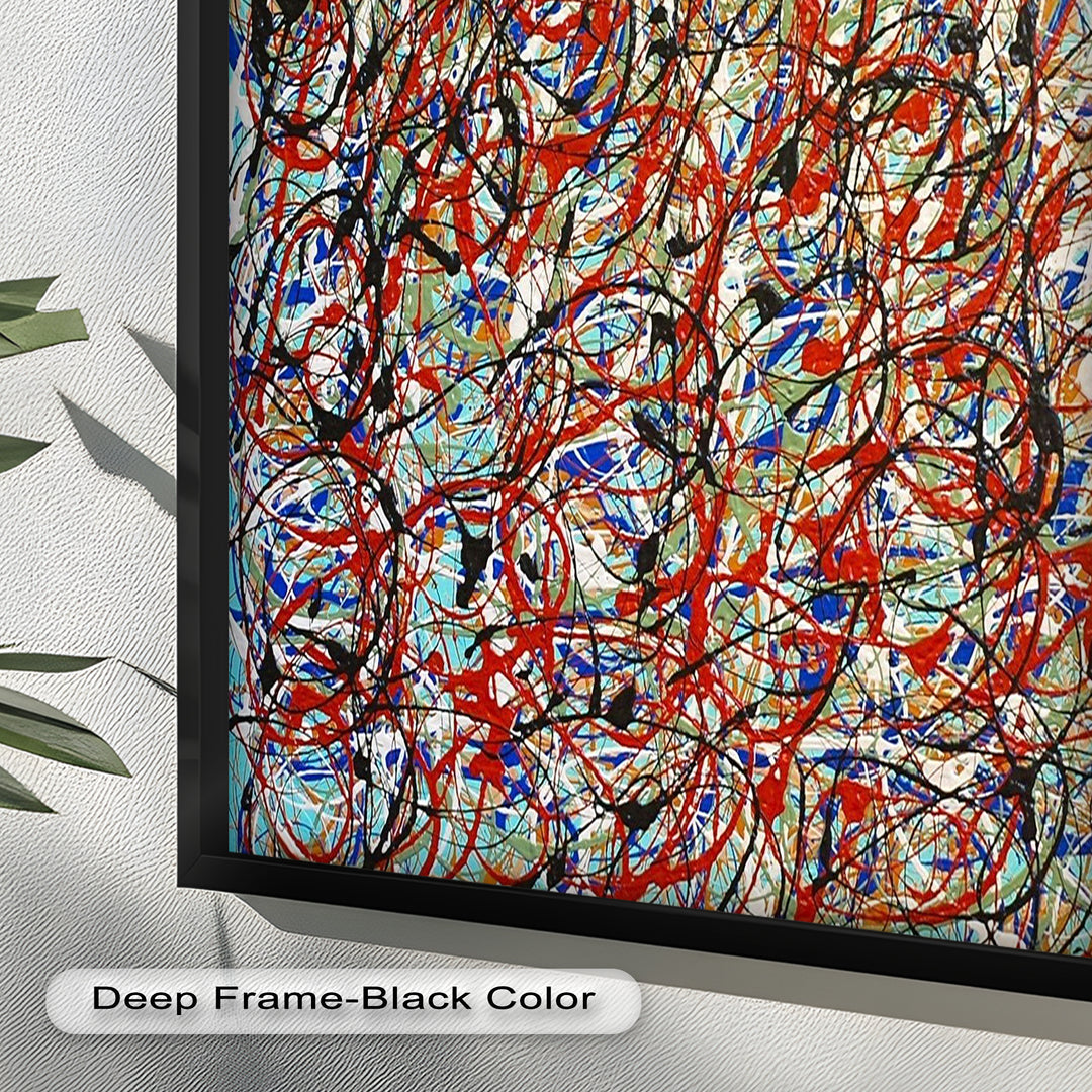 Energetic Action Painting Wall Art – Abstract Oil Painting