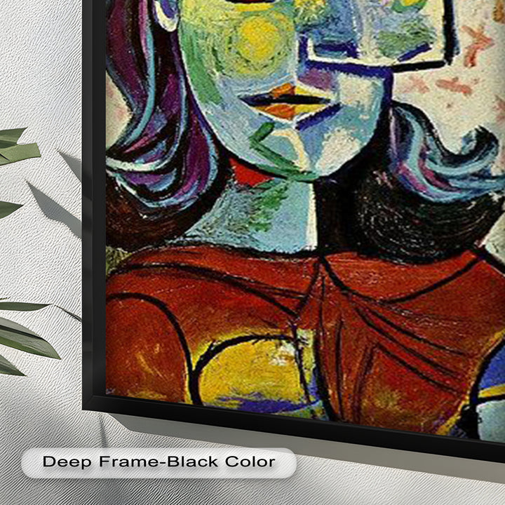 Colorful Portrait with Butterfly Accents - Picasso Oil Painting