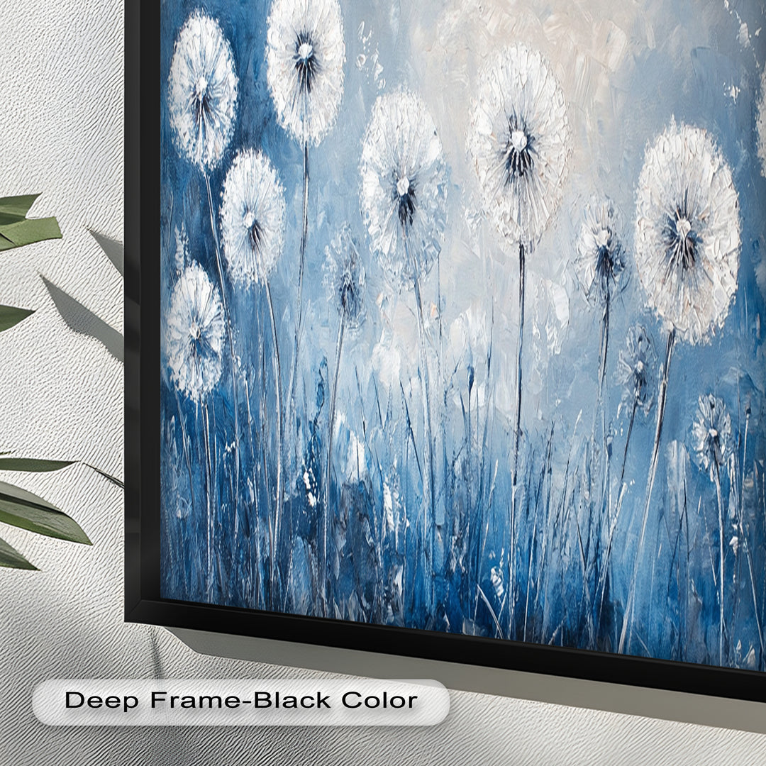 White Dandelion Field Wall Art – Floral Oil Painting