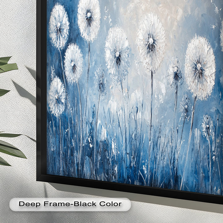 White Dandelion Field Wall Art – Floral Oil Painting