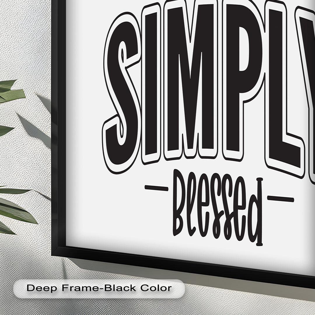 Simply Blessed – Christian Typography Oil Painting