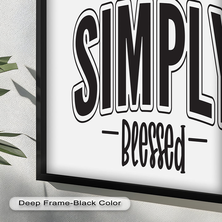 Simply Blessed – Christian Typography Oil Painting