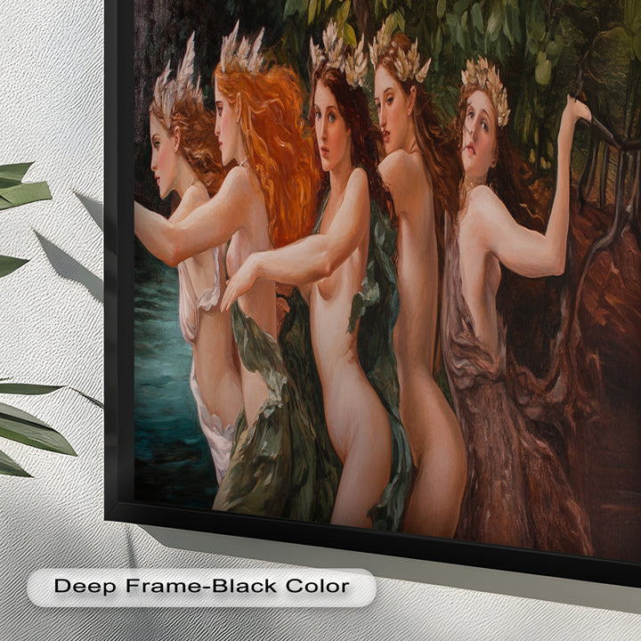The Enchanted Procession – Mythological Forest Nymphs Oil Painting
