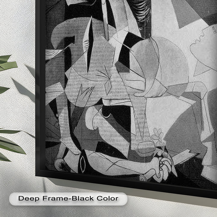 Echoes of War – Black & White Cubist Masterpiece Oil Painting