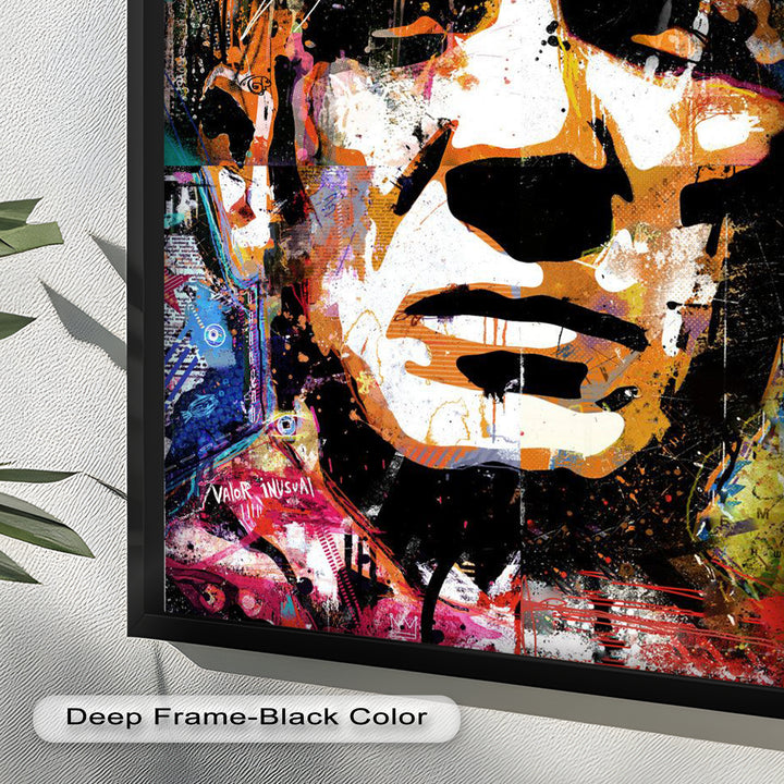 Graffiti Face Portrait Wall Art – Urban Abstract Oil Painting