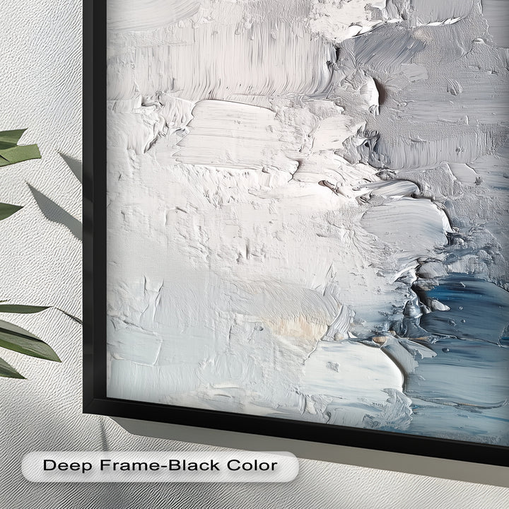 Iced Tides – Monochromes abstraktes Ölgemälde