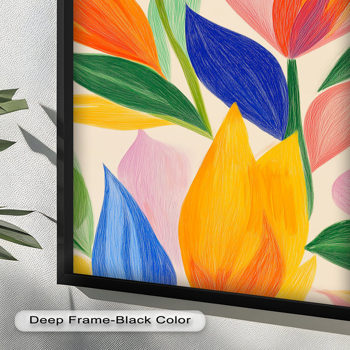 Whimsical Garden – Abstract Botanical Oil Painting