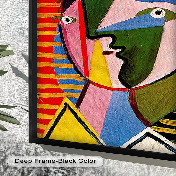Vibrant Abstract Face – Cubist Oil Painting