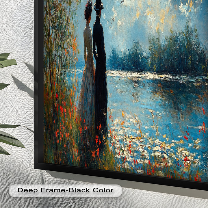 Romantic Riverside - Impressionist Oil Painting