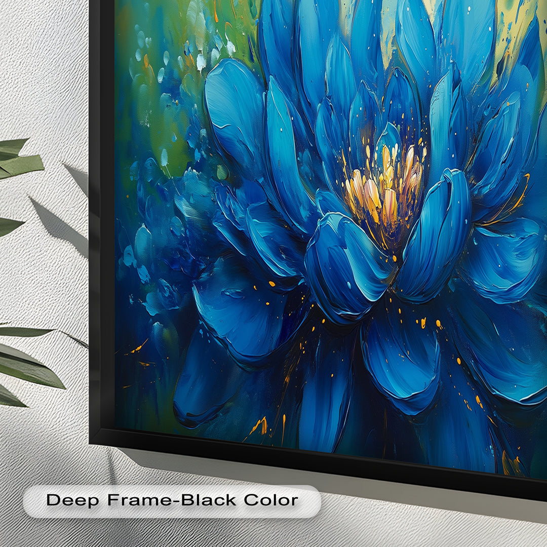 Golden-Centered Lotus in Bloom - Flower Oil Painting
