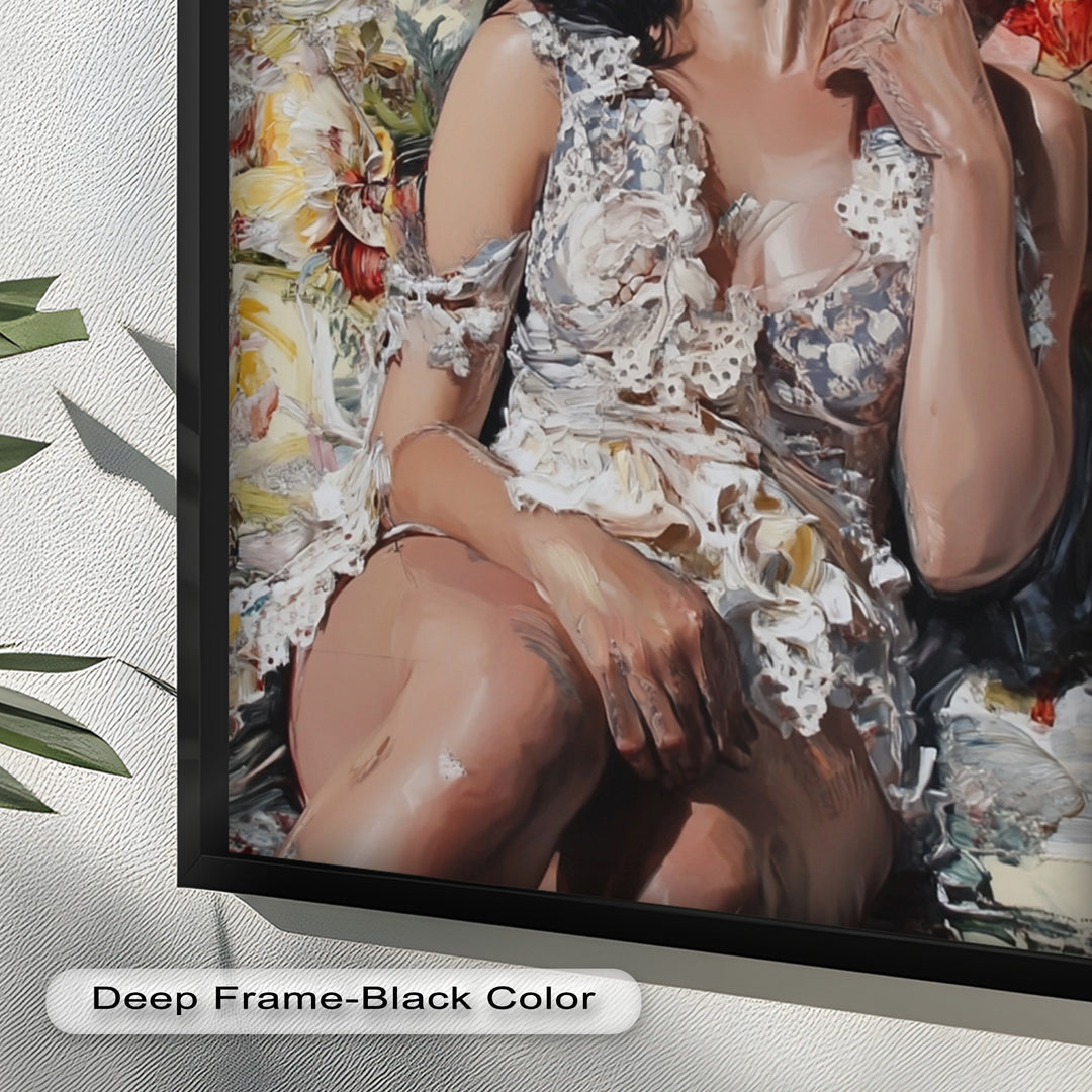 Reverie in Bloom – Zeitgenössische romantische figurative Ölmalerei
