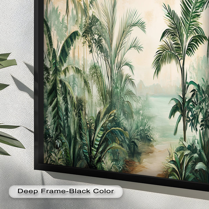 Tropical Garden Escape – Lush Jungle Oil Painting