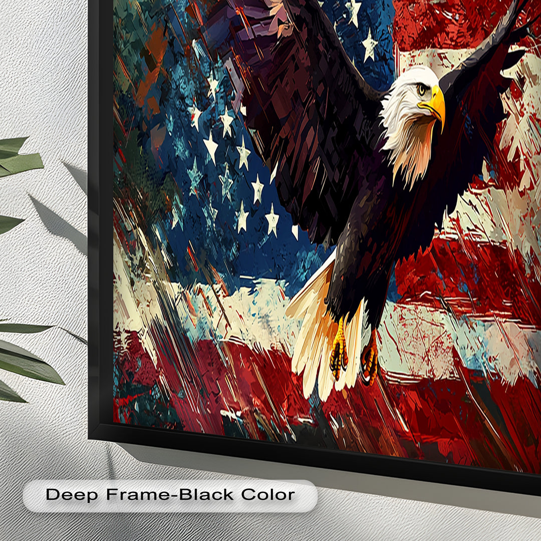 Soaring Freedom – Patriotic Eagle Oil Painting