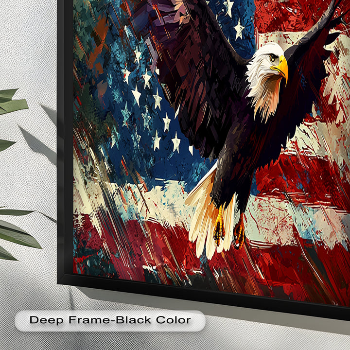 Soaring Freedom – Patriotic Eagle Oil Painting