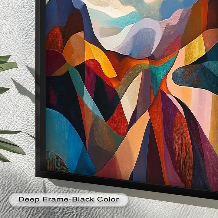 Valley of Vibrance – Geometric Landscape Abstract Oil Painting - MyPhotoStation