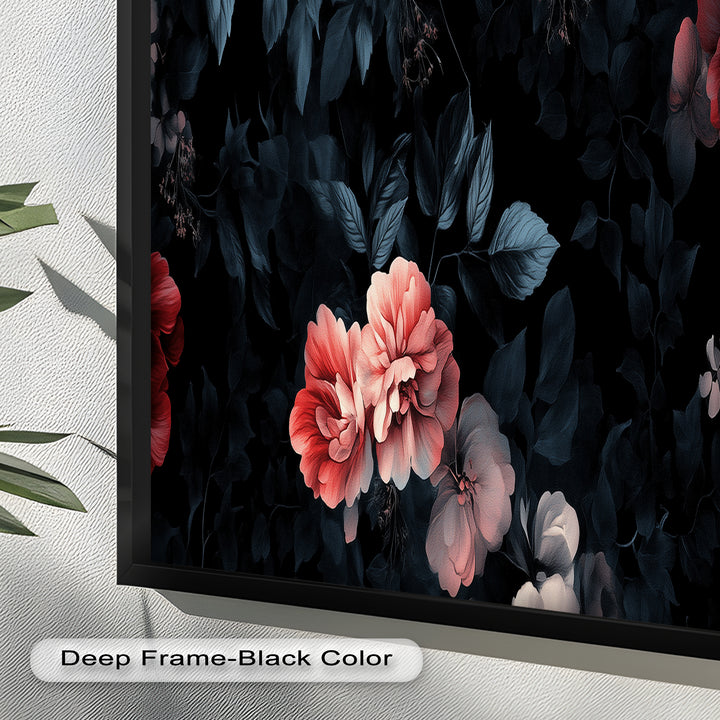 Dark Floral Elegance Wall Art – Floral Oil Painting