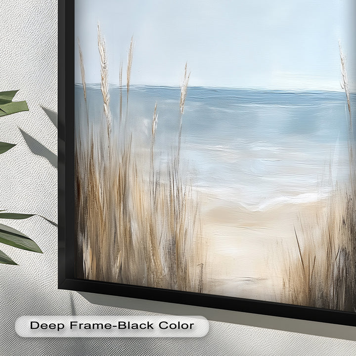 Coastal Wall Art-Beach Grass Landscape Oil Painting
