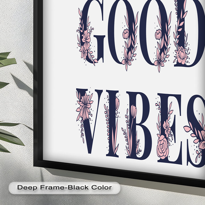 Gute Stimmung – Florale Typografie Ölgemälde