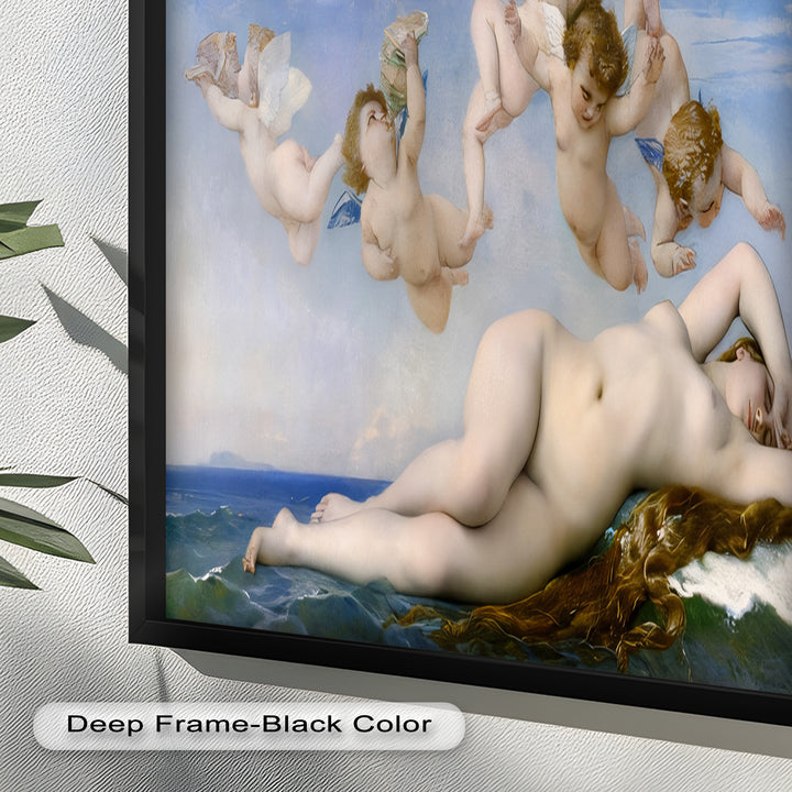 Birth of Beauty – Mythological Sea Nymph and Cherubs Oil Painting