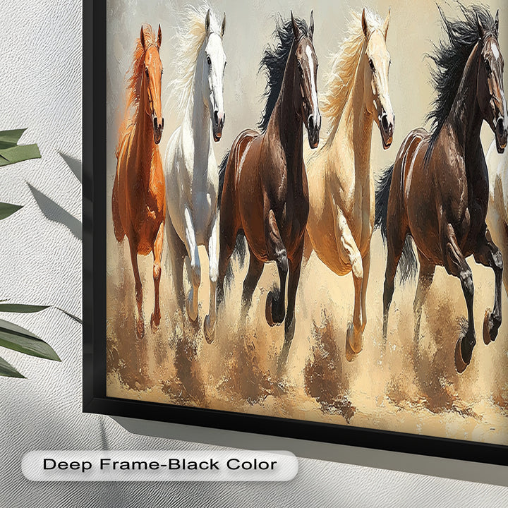 Thundering Harmony – Multicolor Horses Oil Painting
