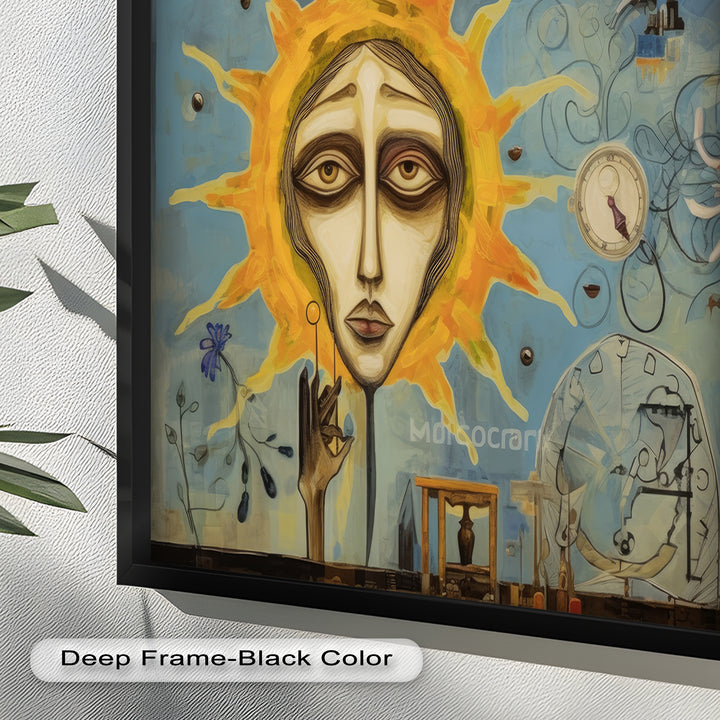 Solar Mindscape – Surreales Sonnengesicht-Ölgemälde von Picasso