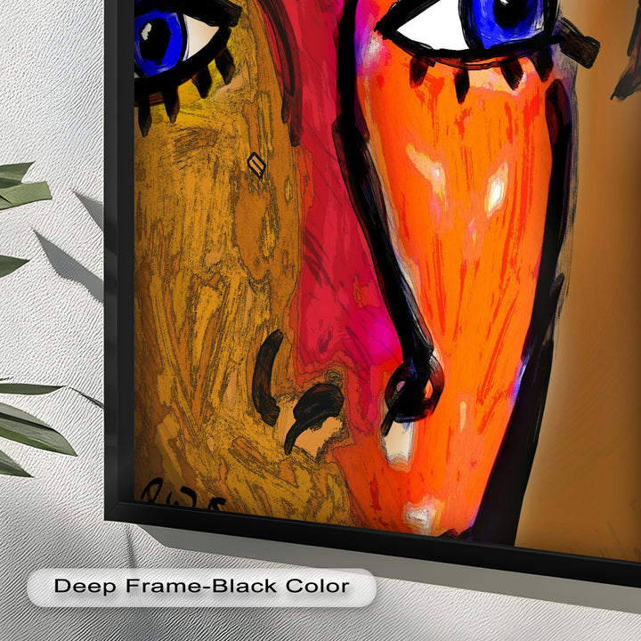 Gaze of Fire – Abstract Portrait with Distant Figure Picasso Oil Painting