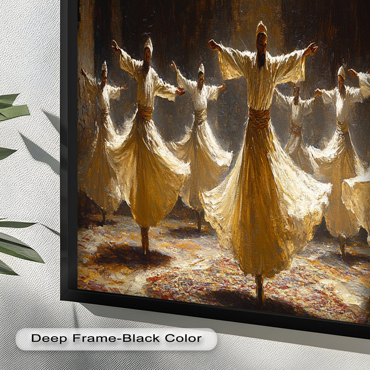 Whirling Dervishes Wall Art – Framed Oil Painting