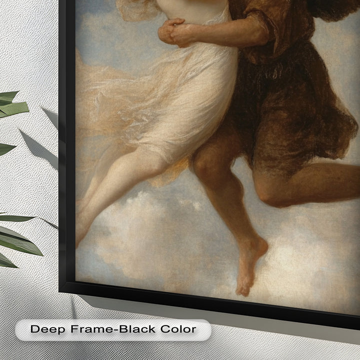 Celestial Embrace – Mythical Angelic Lovers Oil Painting