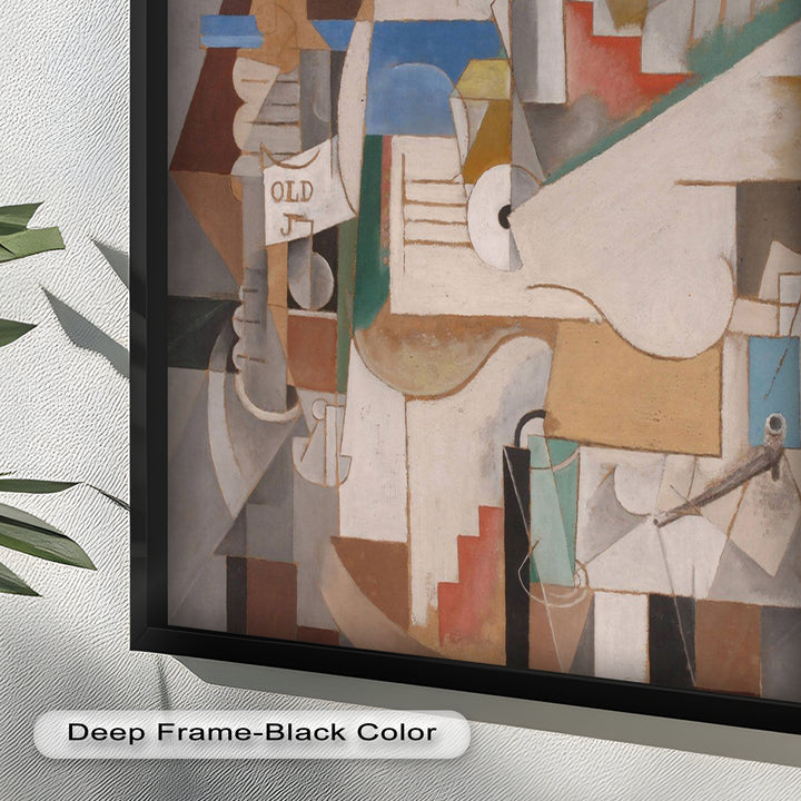 Geometric Cubist Composition Wall Art – Abstract Oil Painting