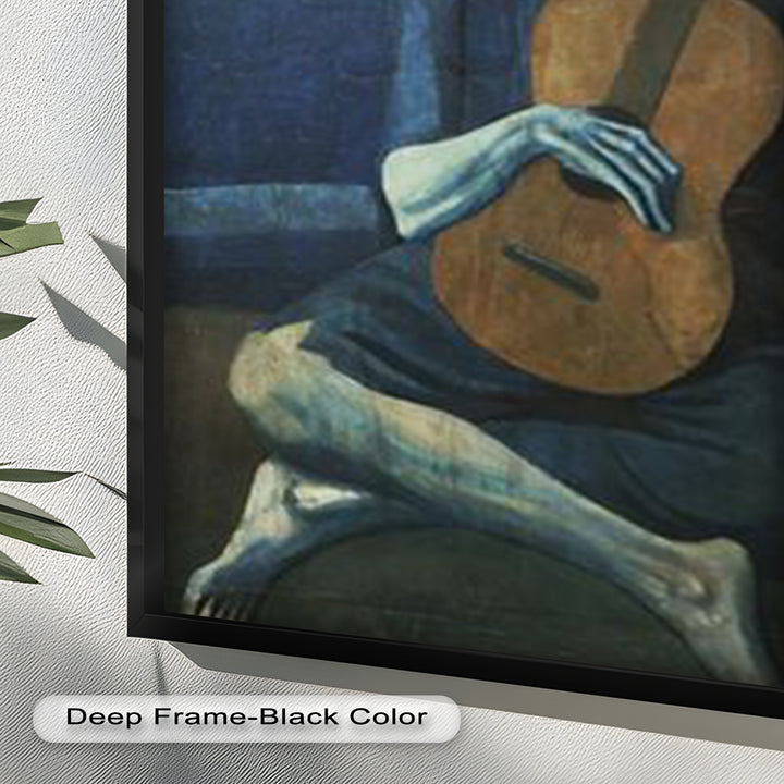 The Old Guitarist – Blue Period Melancholy Oil Painting