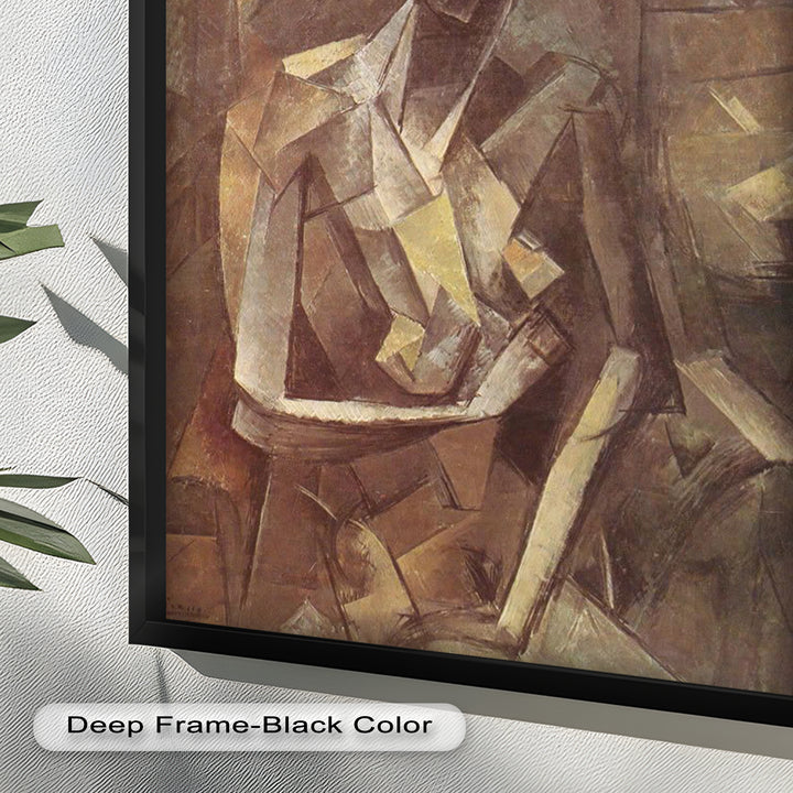 Geometric Nude Study Wall Art – Cubist Oil Painting