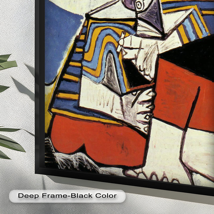 Abstract Man with Cap Wall Art – Cubist Oil Painting