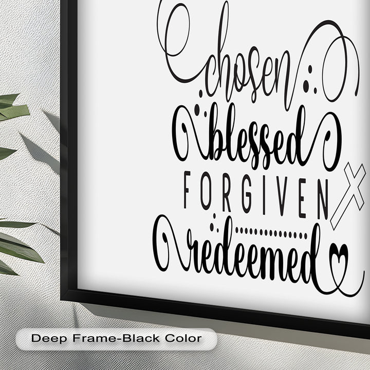 Chosen, Blessed, Forgiven, Redeemed – Bible Verse Oil Painting