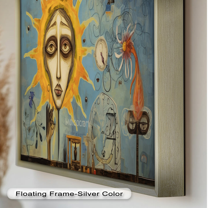 Solar Mindscape – Surreales Sonnengesicht-Ölgemälde von Picasso