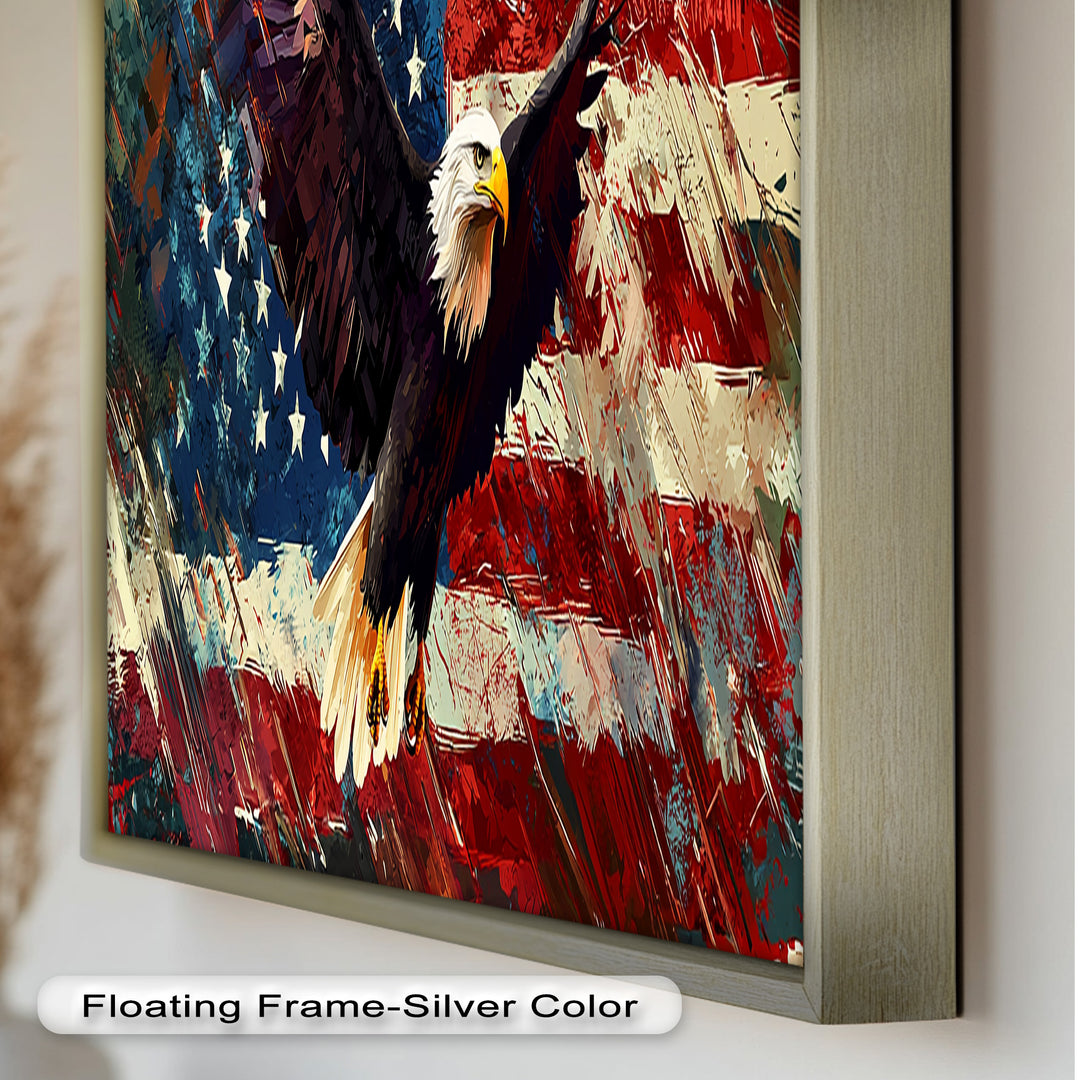Soaring Freedom – Patriotic Eagle Oil Painting