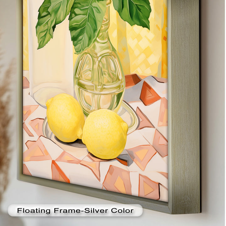 Lemon & Leaf Kitchen Art – Framed Oil Painting