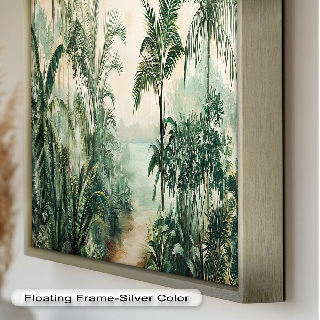 Tropical Garden Escape – Lush Jungle Oil Painting