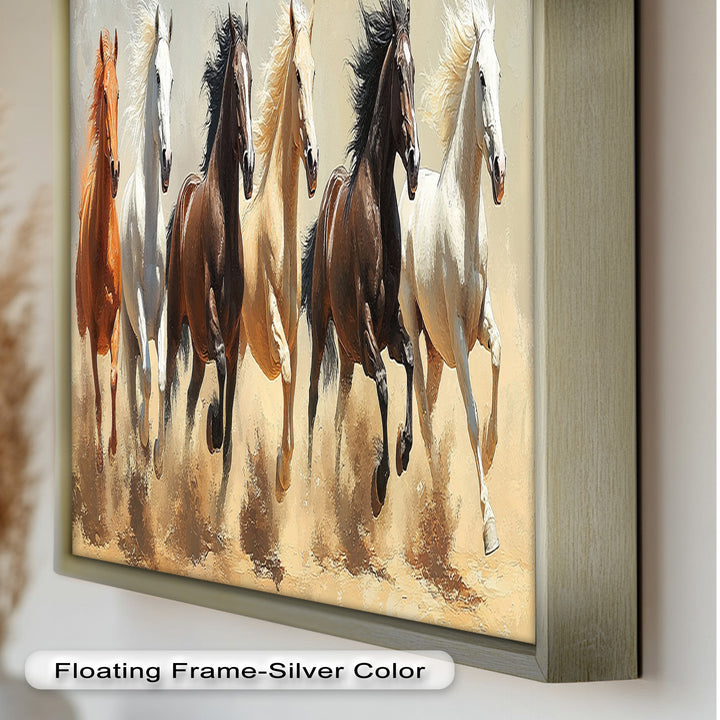 Thundering Harmony – Multicolor Horses Oil Painting
