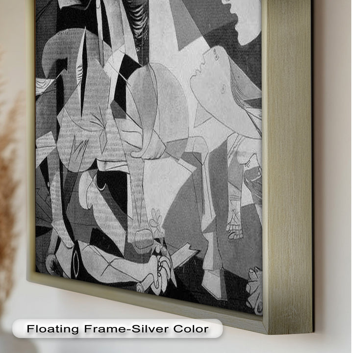 Echoes of War – Black & White Cubist Masterpiece Oil Painting